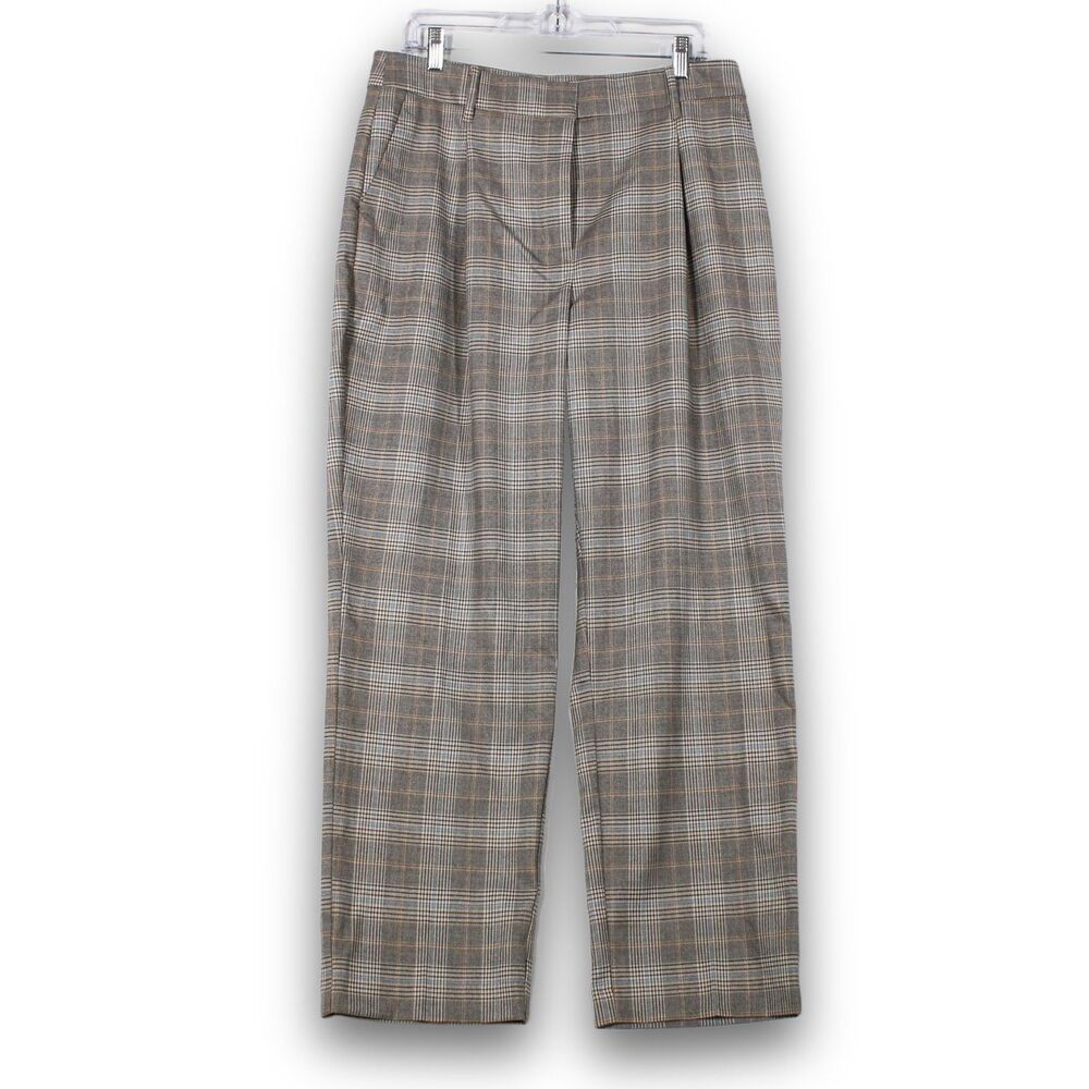 Nine West Straight Plaid Dress Pants Brown Size 12